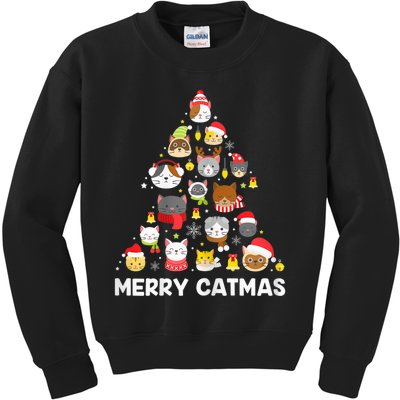 Wo Merry Catmas Funny Christmas Cat Shirt for Cat Lovers Kids Sweatshirt