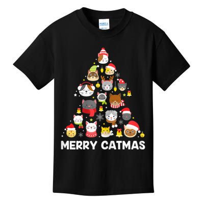 Wo Merry Catmas Funny Christmas Cat Shirt for Cat Lovers Kids T-Shirt