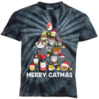 Wo Merry Catmas Funny Christmas Cat Shirt for Cat Lovers Kids Tie-Dye T-Shirt