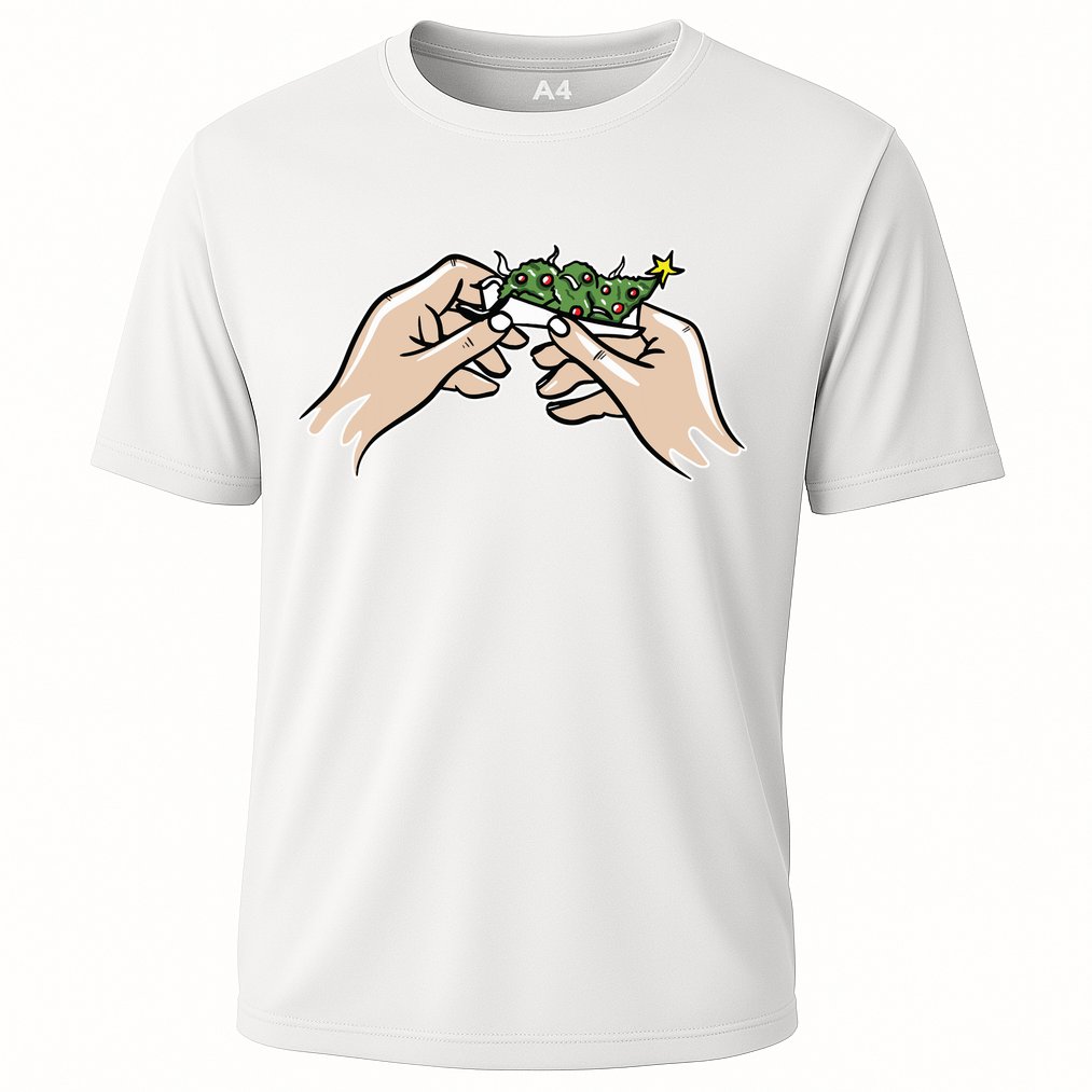 Weed Marijuana Christmas Xmas Tree Ornaments Smoker Gift Performance Shirt