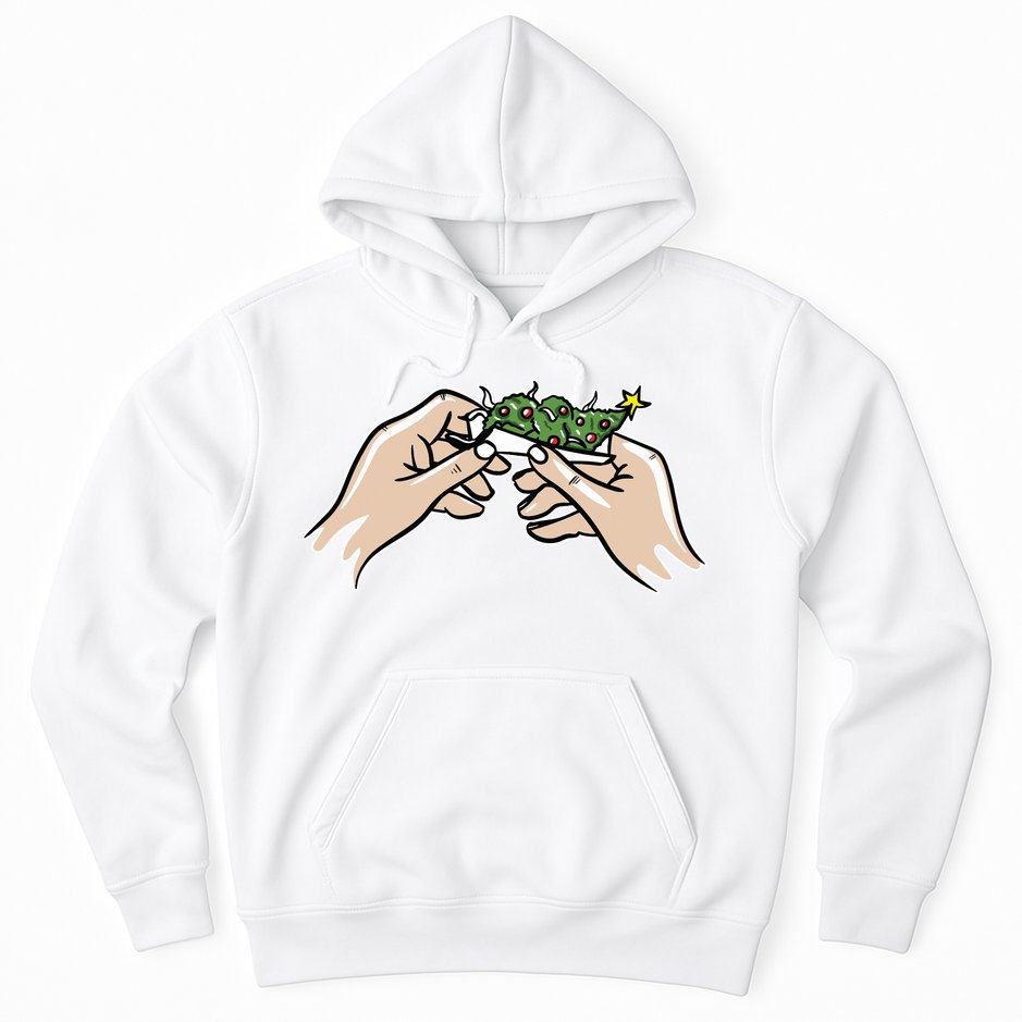 Weed Marijuana Christmas Xmas Tree Ornaments Smoker Gift Hoodie