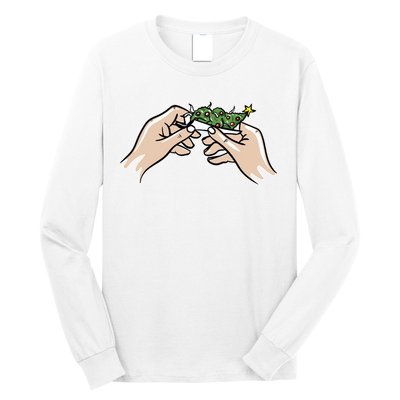 Weed Marijuana Christmas Xmas Tree Ornaments Smoker Gift Long Sleeve Shirt