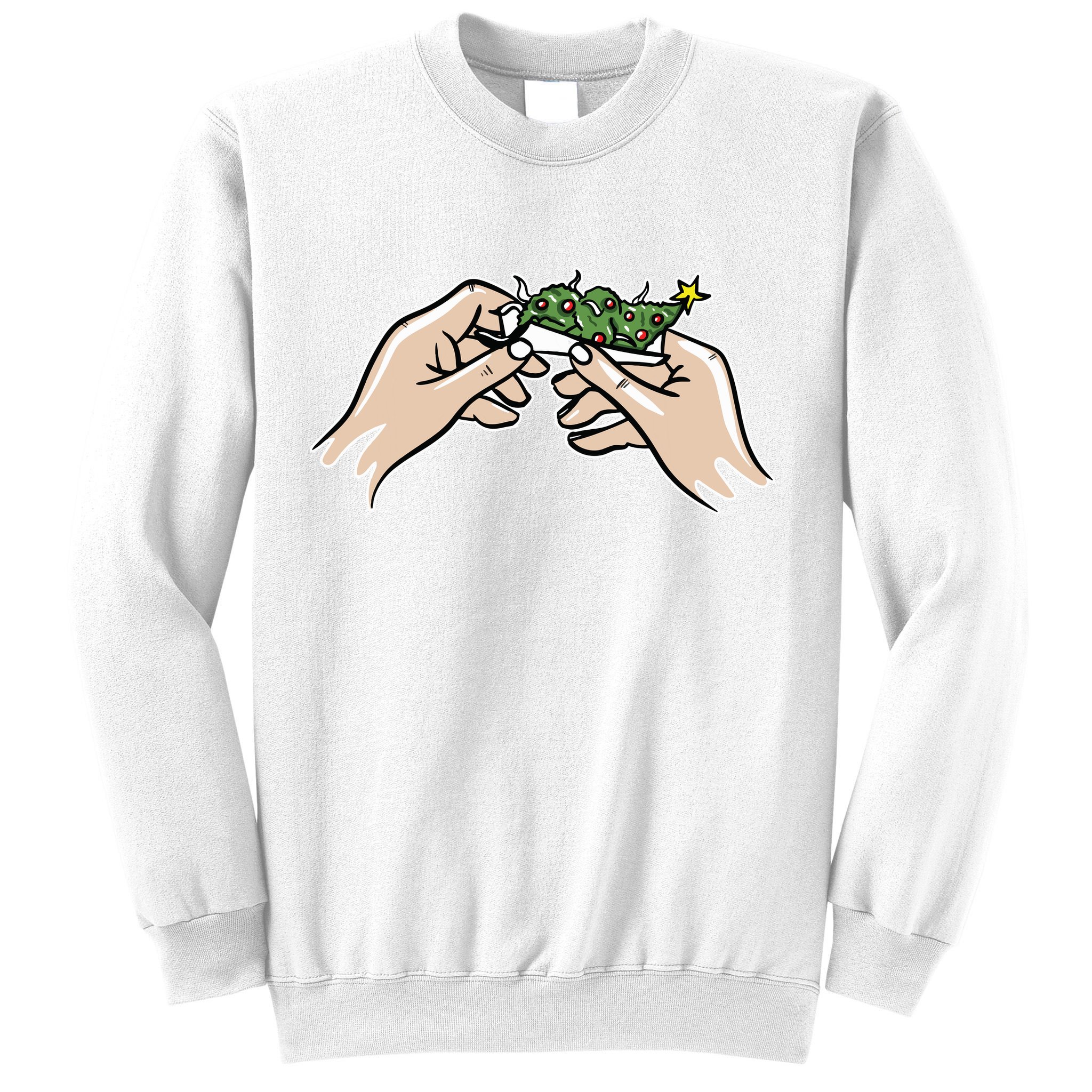 Weed Marijuana Christmas Xmas Tree Ornaments Smoker Gift Sweatshirt
