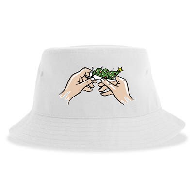 Weed Marijuana Christmas Xmas Tree Ornaments Smoker Gift Sustainable Bucket Hat
