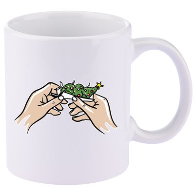 Weed Marijuana Christmas Xmas Tree Ornaments Smoker Gift 11oz C Handle Ceramic Mug
