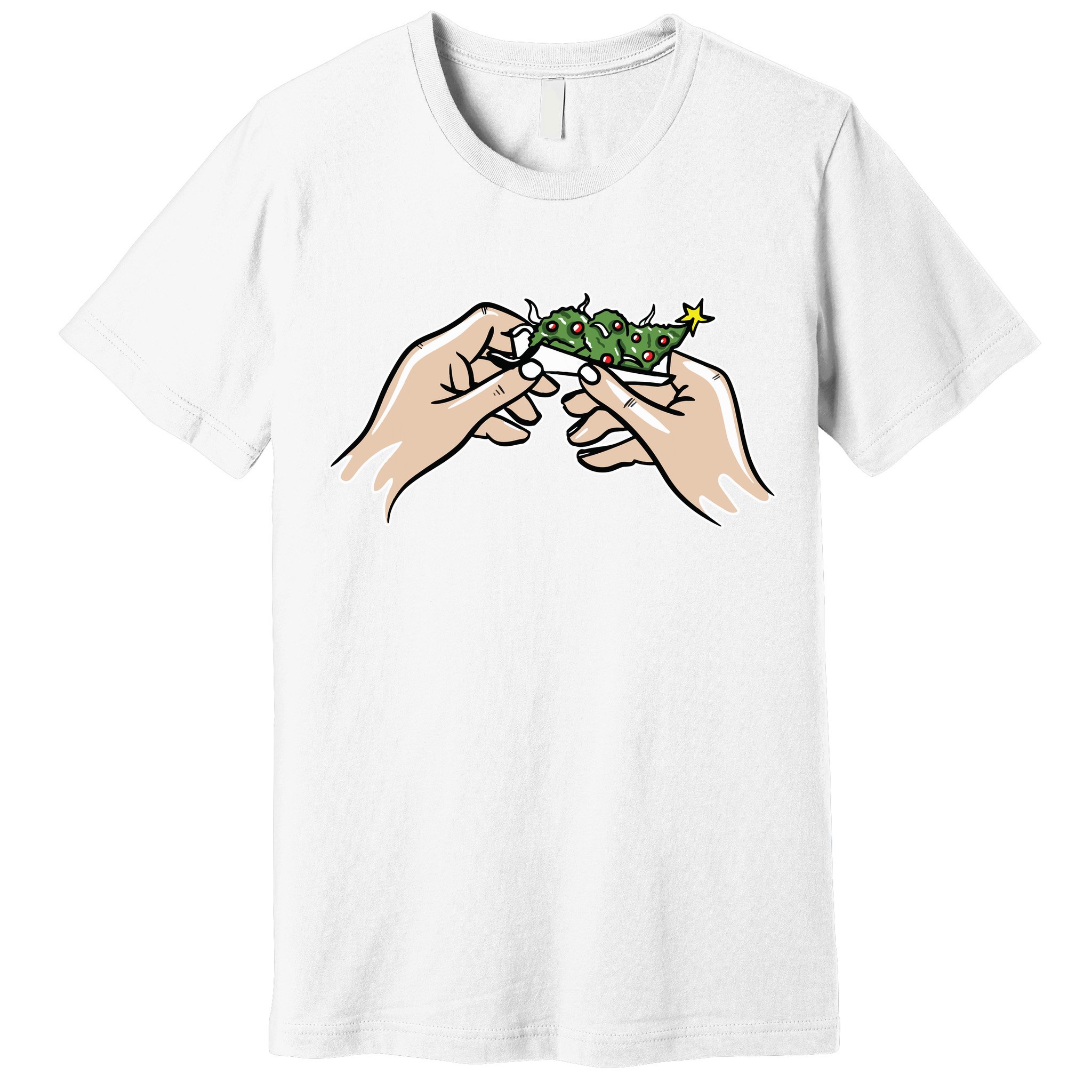 Weed Marijuana Christmas Xmas Tree Ornaments Smoker Gift Premium T-Shirt