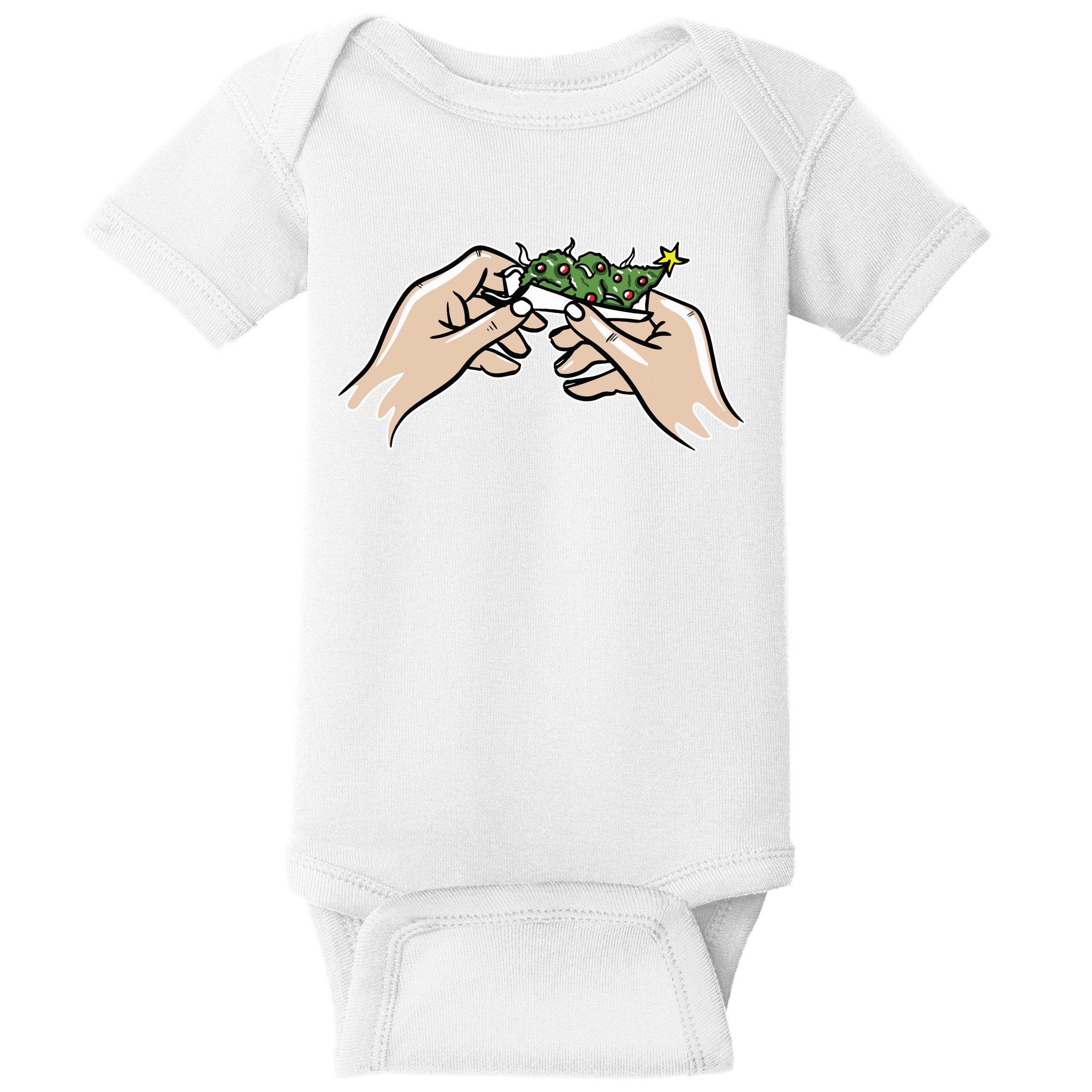 Weed Marijuana Christmas Xmas Tree Ornaments Smoker Gift Baby Bodysuit
