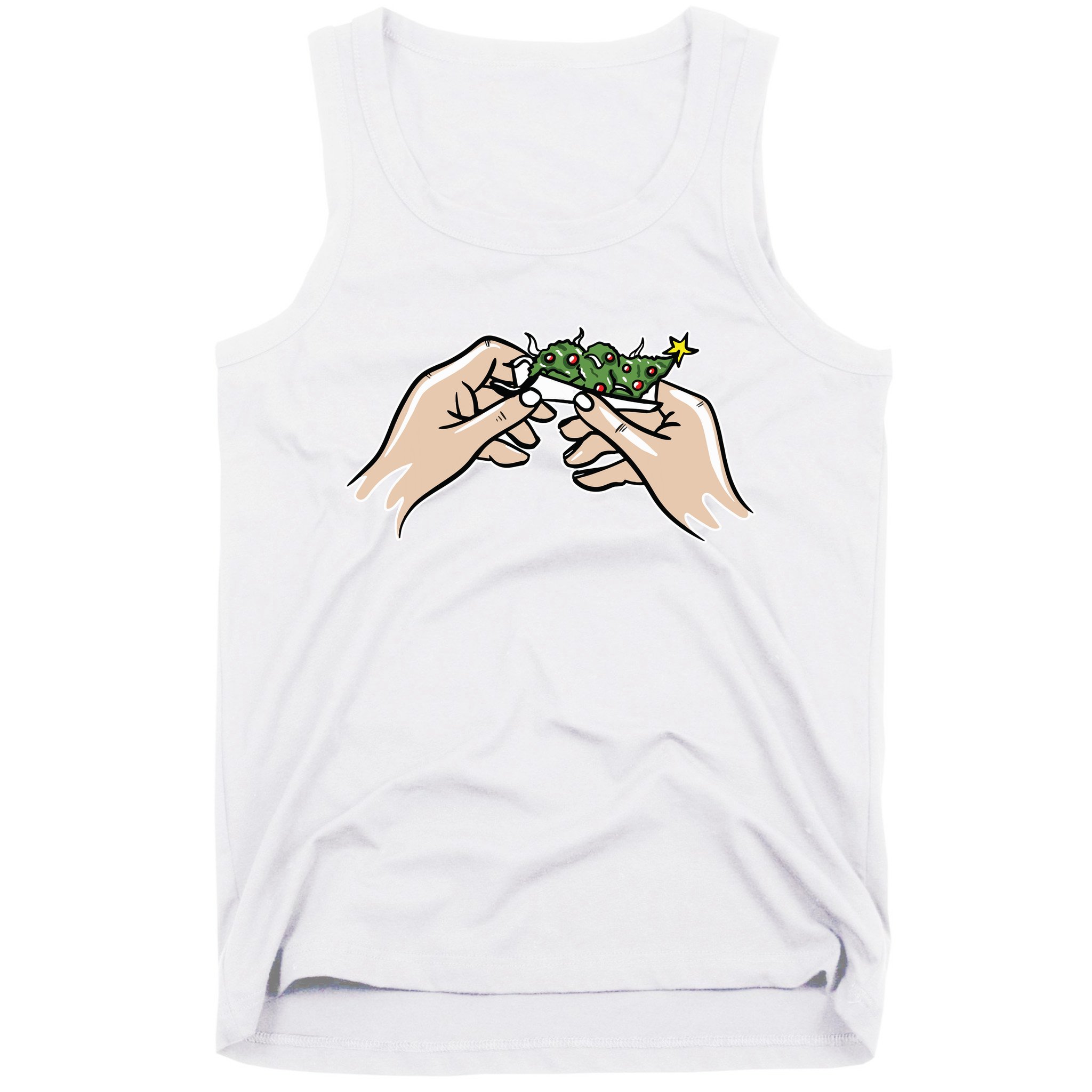 Weed Marijuana Christmas Xmas Tree Ornaments Smoker Gift Tank Top