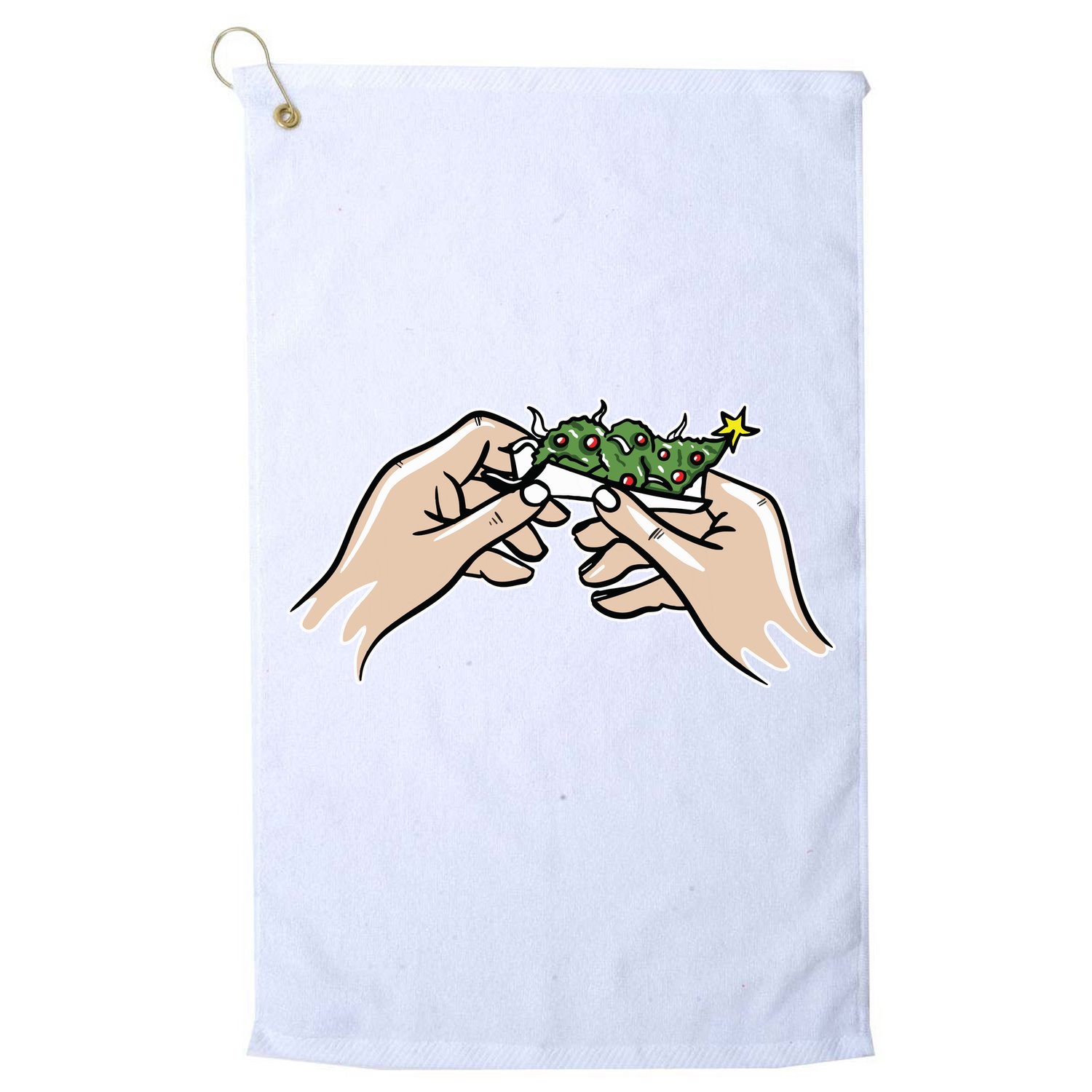 Weed Marijuana Christmas Xmas Tree Ornaments Smoker Gift Golf Towel