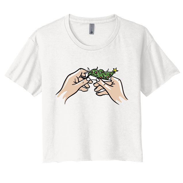 Weed Marijuana Christmas Xmas Tree Ornaments Smoker Gift Crop Top