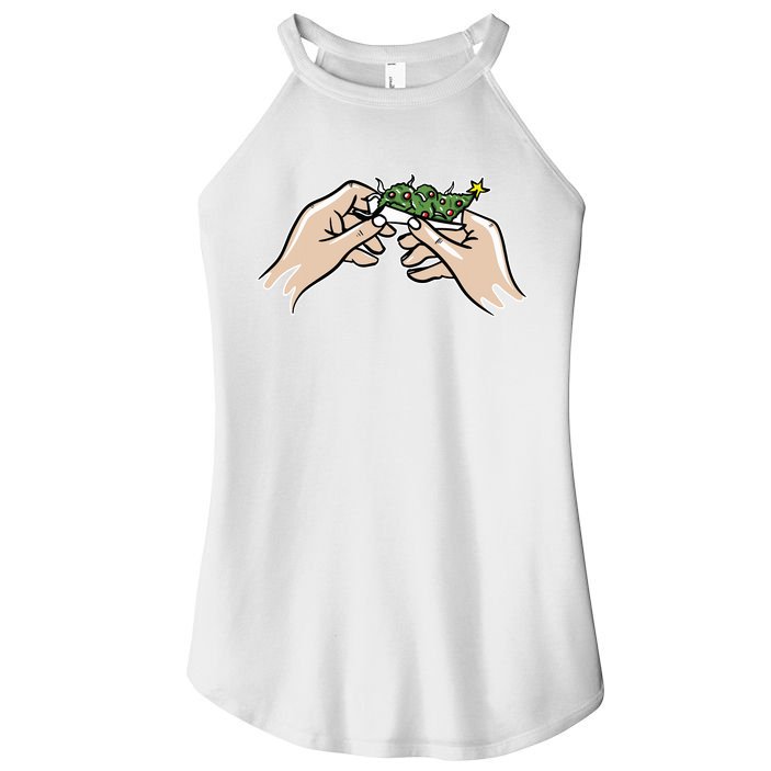 Weed Marijuana Christmas Xmas Tree Ornaments Smoker Gift Women's Perfect Tri Rocker Tank