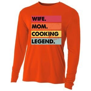 Wife Mom Cooking Legend Funny Chef Mother Gift Cooling Performance Long Sleeve Crew