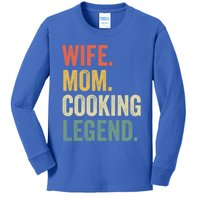 Wife Mom Cooking Legend Funny Cook Chef Mother Cute Gift Kids Long Sleeve Shirt