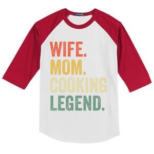 Wife Mom Cooking Legend Funny Cook Chef Mother Cute Gift Kids Colorblock Raglan Jersey