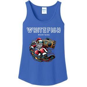 Whitefish Montana Cool Snowboard Christmas Santa Cute Gift Ladies Essential Tank