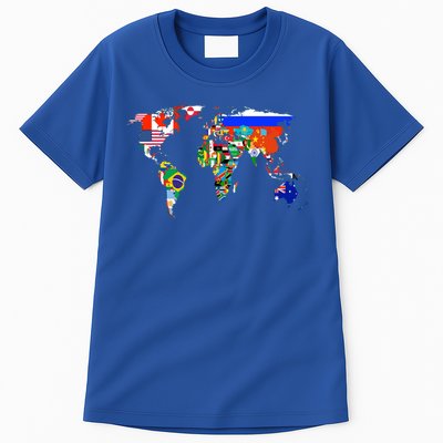 World Map Country Flag Atlas Gift Tall T-Shirt