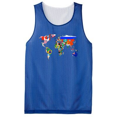 World Map Country Flag Atlas Gift Mesh Reversible Basketball Jersey Tank