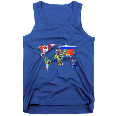 World Map Country Flag Atlas Gift Tank Top