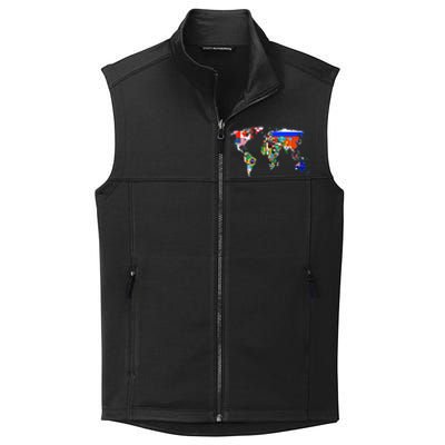 World Map Country Flag Atlas Gift Collective Smooth Fleece Vest