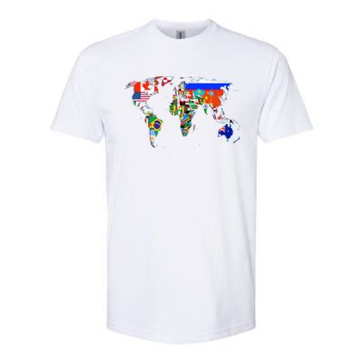 World Map Country Flag Atlas Gift Softstyle CVC T-Shirt