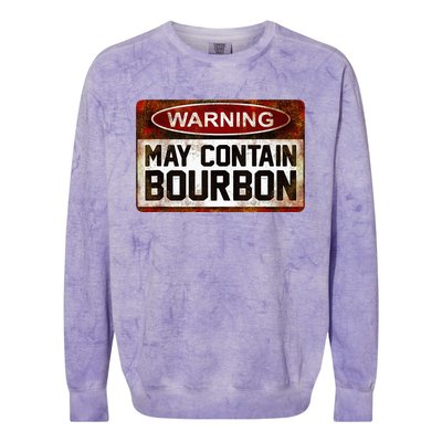 Warning May Contain Bourbon Colorblast Crewneck Sweatshirt