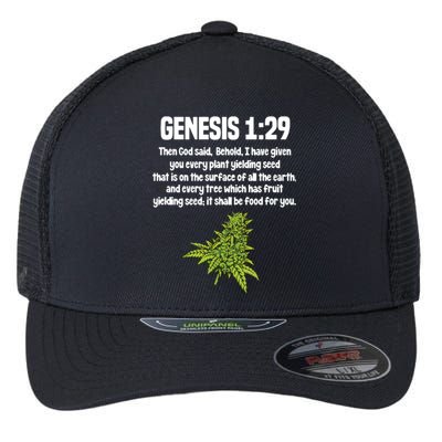 Weed Marijuana Cannabis Bud Leaf Stoner 420 Flexfit Unipanel Trucker Cap