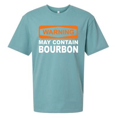 Warning May Contain Bourbon Funny Drinking Sueded Cloud Jersey T-Shirt