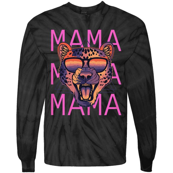 Wo MaMa Cheetah Fierce Mama Tie-Dye Long Sleeve Shirt