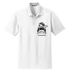 weimaraner mom dog messy bun hair glasses Dry Zone Grid Polo