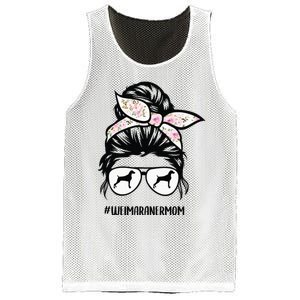 weimaraner mom dog messy bun hair glasses Mesh Reversible Basketball Jersey Tank