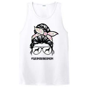 weimaraner mom dog messy bun hair glasses PosiCharge Competitor Tank