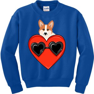 Wo My Dog Welsh Corgi Valentine Heart Valentine's Day Gift Kids Sweatshirt