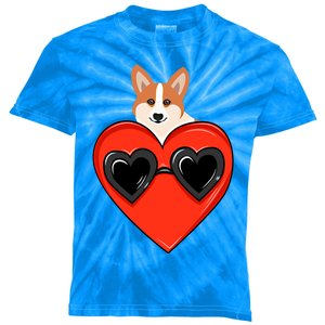 Wo My Dog Welsh Corgi Valentine Heart Valentine's Day Gift Kids Tie-Dye T-Shirt