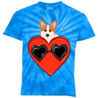 Wo My Dog Welsh Corgi Valentine Heart Valentine's Day Gift Kids Tie-Dye T-Shirt