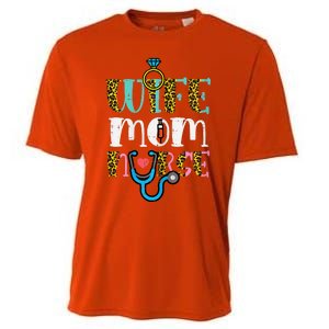 Womens Mothers Day Wife Mom Nurse Scrub Top RN Mama Mommy Women Cooling Performance Crew T-Shirt