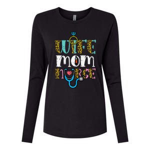 Womens Mothers Day Wife Mom Nurse Scrub Top RN Mama Mommy Women Womens Cotton Relaxed Long Sleeve T-Shirt