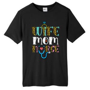 Womens Mothers Day Wife Mom Nurse Scrub Top RN Mama Mommy Women Tall Fusion ChromaSoft Performance T-Shirt