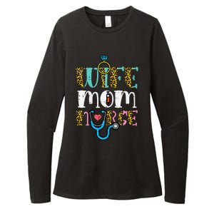 Womens Mothers Day Wife Mom Nurse Scrub Top RN Mama Mommy Women Womens CVC Long Sleeve Shirt