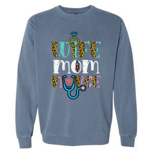 Womens Mothers Day Wife Mom Nurse Scrub Top RN Mama Mommy Women Garment-Dyed Sweatshirt