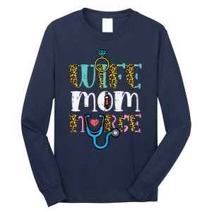 Womens Mothers Day Wife Mom Nurse Scrub Top RN Mama Mommy Women Long Sleeve Shirt