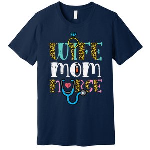 Womens Mothers Day Wife Mom Nurse Scrub Top RN Mama Mommy Women Premium T-Shirt