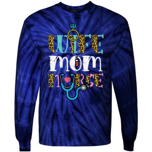 Womens Mothers Day Wife Mom Nurse Scrub Top RN Mama Mommy Women Tie-Dye Long Sleeve Shirt