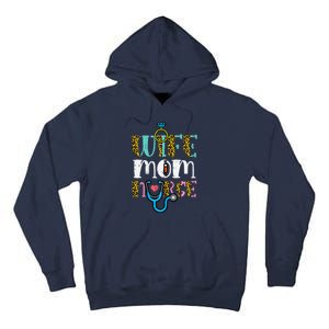 Womens Mothers Day Wife Mom Nurse Scrub Top RN Mama Mommy Women Tall Hoodie