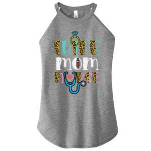 Womens Mothers Day Wife Mom Nurse Scrub Top RN Mama Mommy Women Women's Perfect Tri Rocker Tank