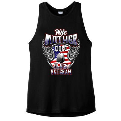 Wife Mother Dope Black Military Veteran Mom African American Meaningful Gift Ladies PosiCharge Tri-Blend Wicking Tank