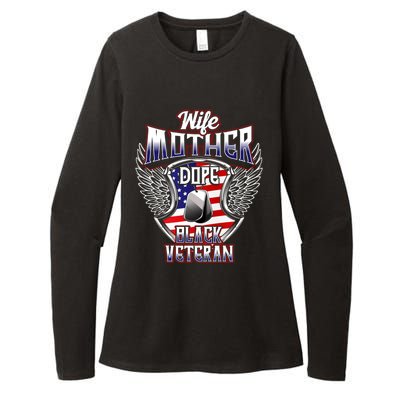 Wife Mother Dope Black Military Veteran Mom African American Meaningful Gift Womens CVC Long Sleeve Shirt