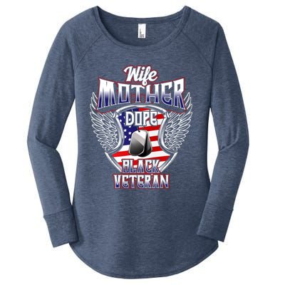 Wife Mother Dope Black Military Veteran Mom African American Meaningful Gift Women's Perfect Tri Tunic Long Sleeve Shirt