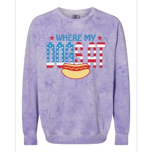 Where My Dogs At Colorblast Crewneck Sweatshirt