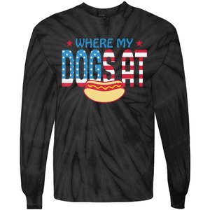 Where My Dogs At Tie-Dye Long Sleeve Shirt