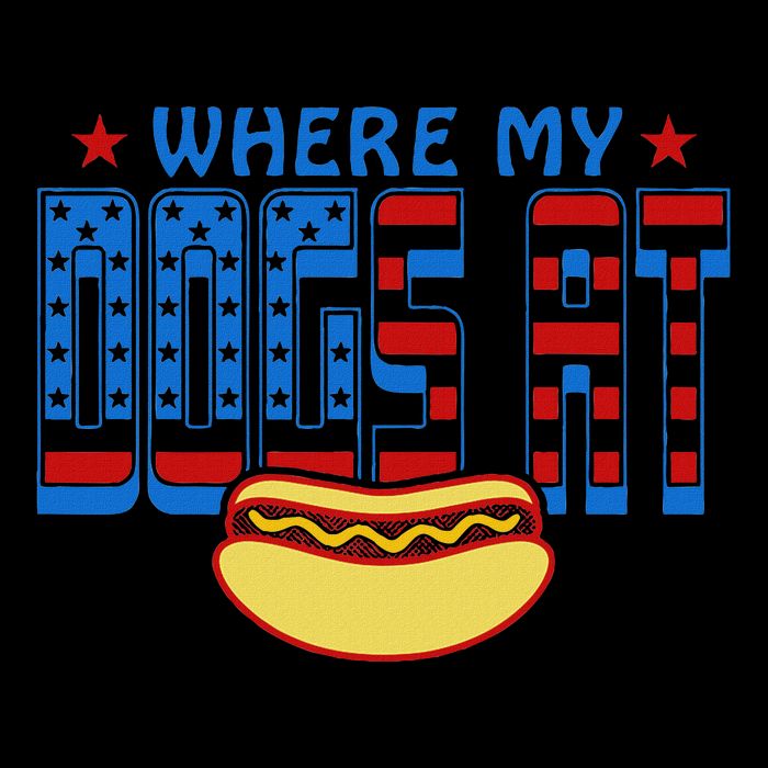 Where My Dogs At Funny 4th Of July Design 16oz Travel Tumbler